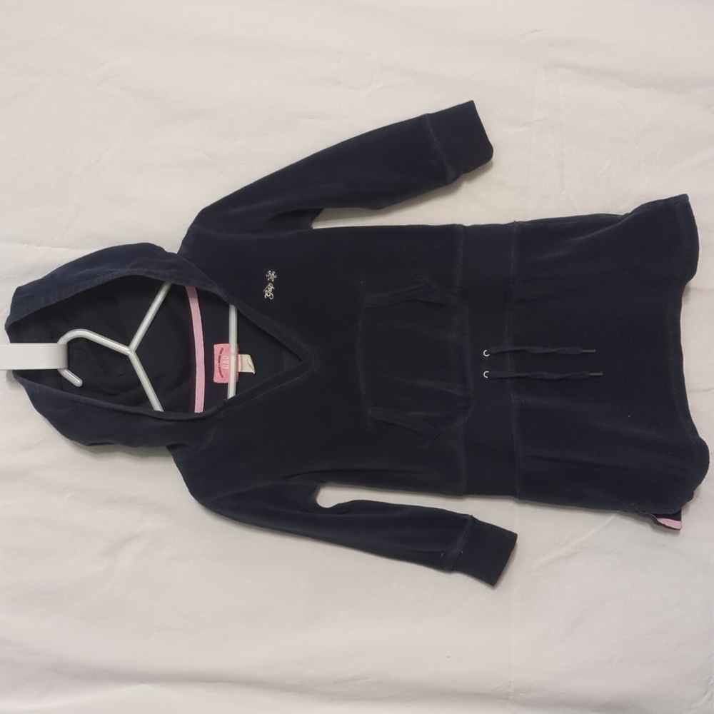 Gap | Navy Velour Hooded Swim Cover-up Long Sleeve Robe | 3 yr.
